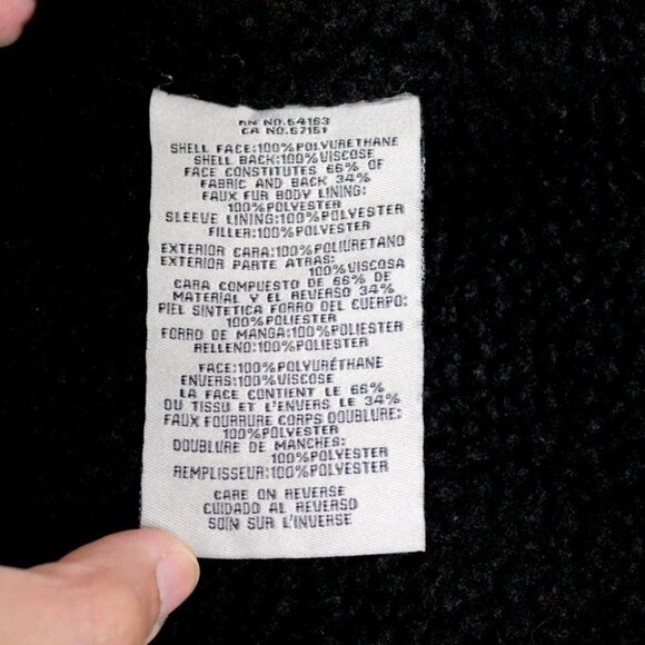 Levi's Women's Black Faux Leather Hooded Jacket Size  M - Picture 15 of 16